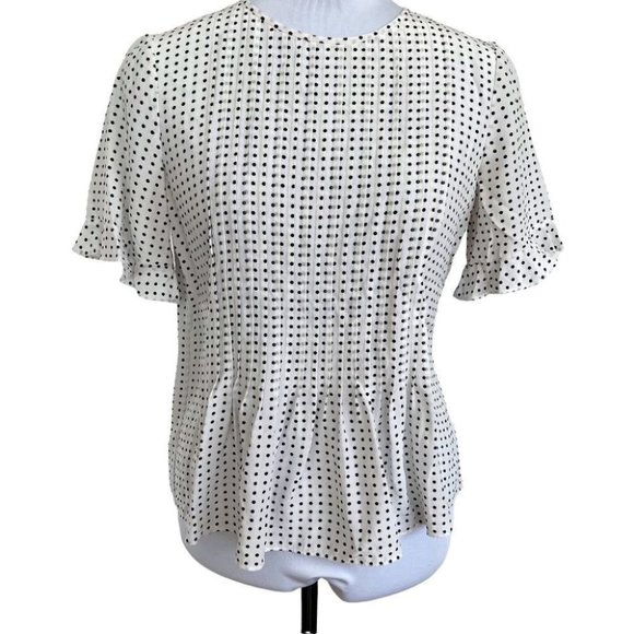 Kate spade short sleeve polka dot silk blouse - Picture 1 of 11